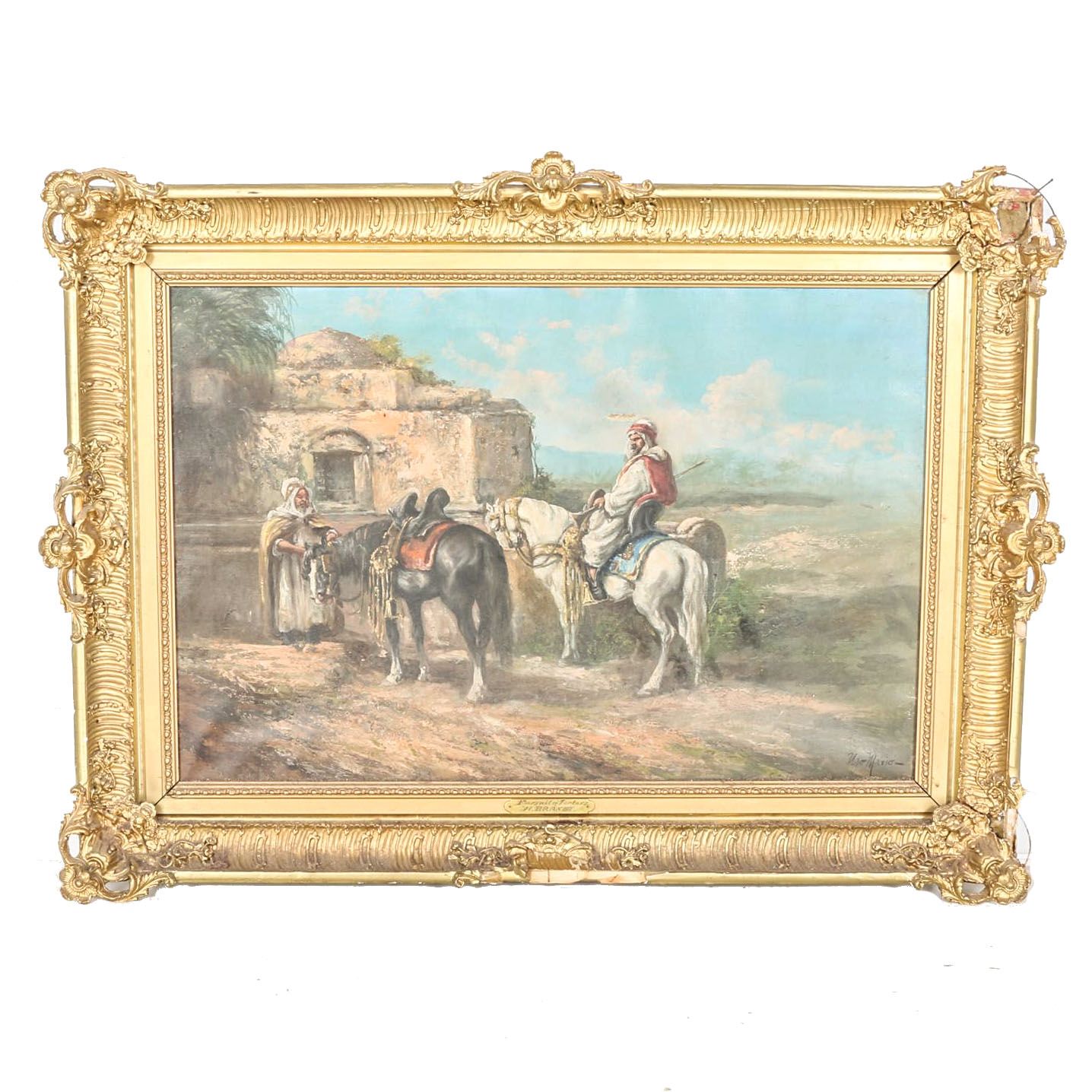 Ugo Mario Original Oil on Canvas "Pursuit of Tartars"