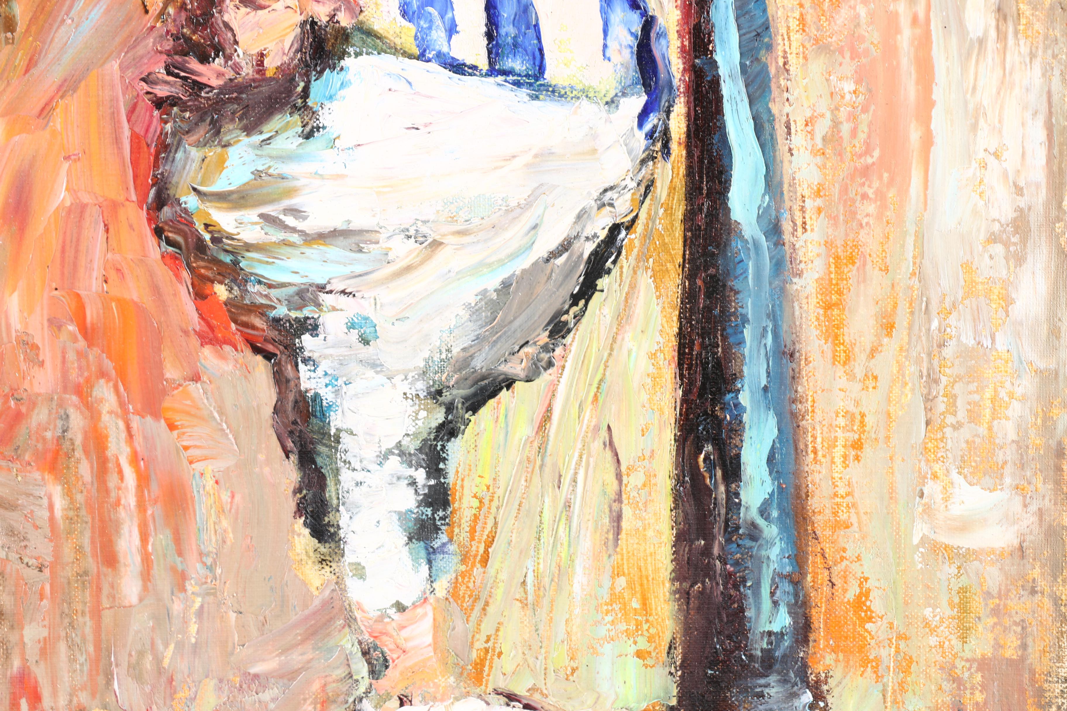 George Bohland Oil Painting on Canvas Board of Clown