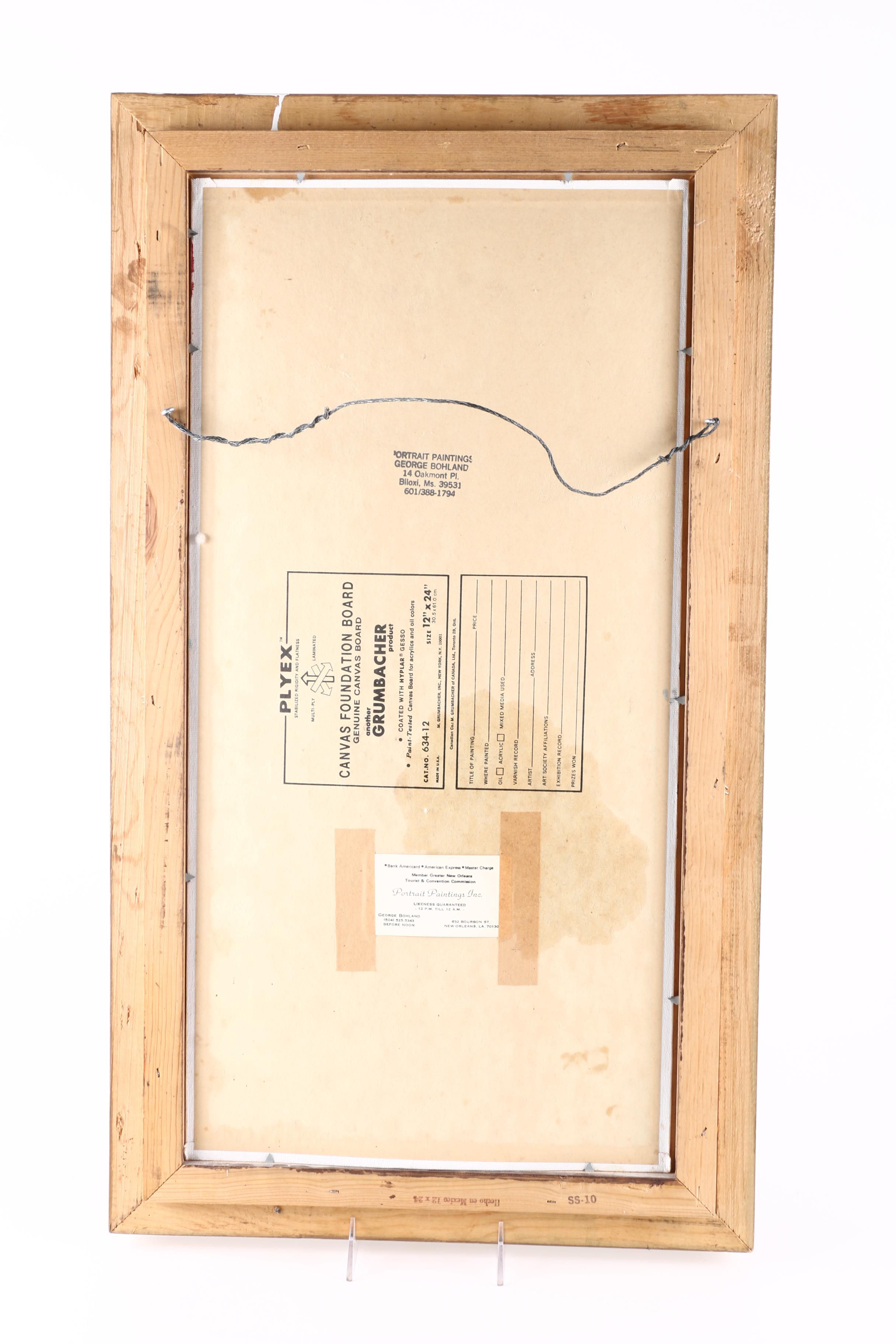 George Bohland Oil Painting on Canvas Board of Clown