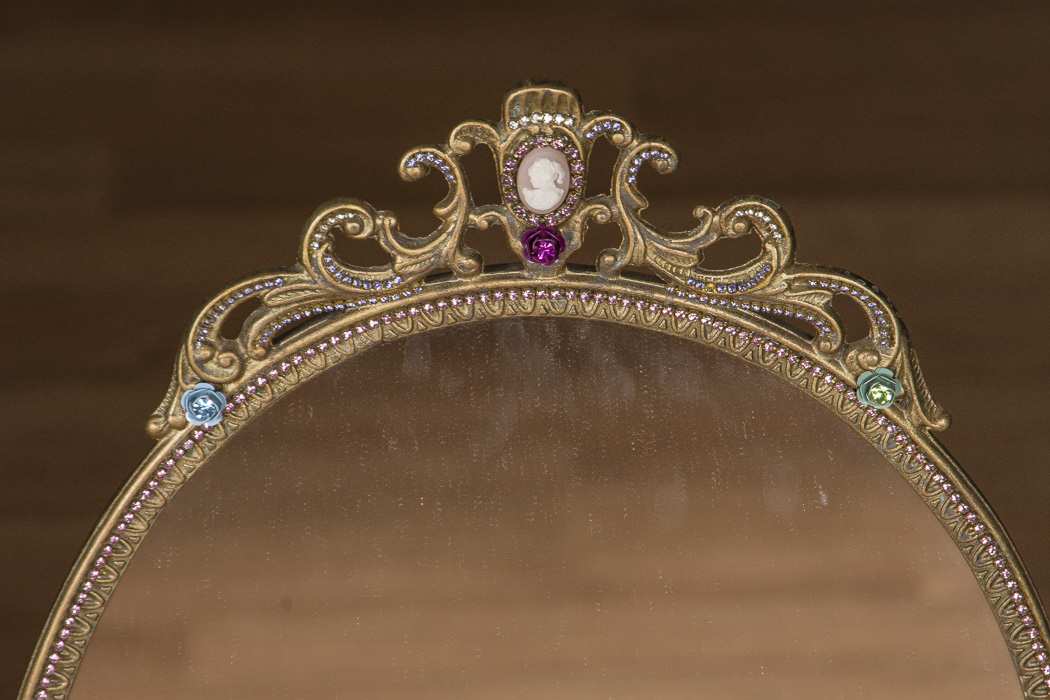 Ornate Rhinestone Decorated Table Mirror