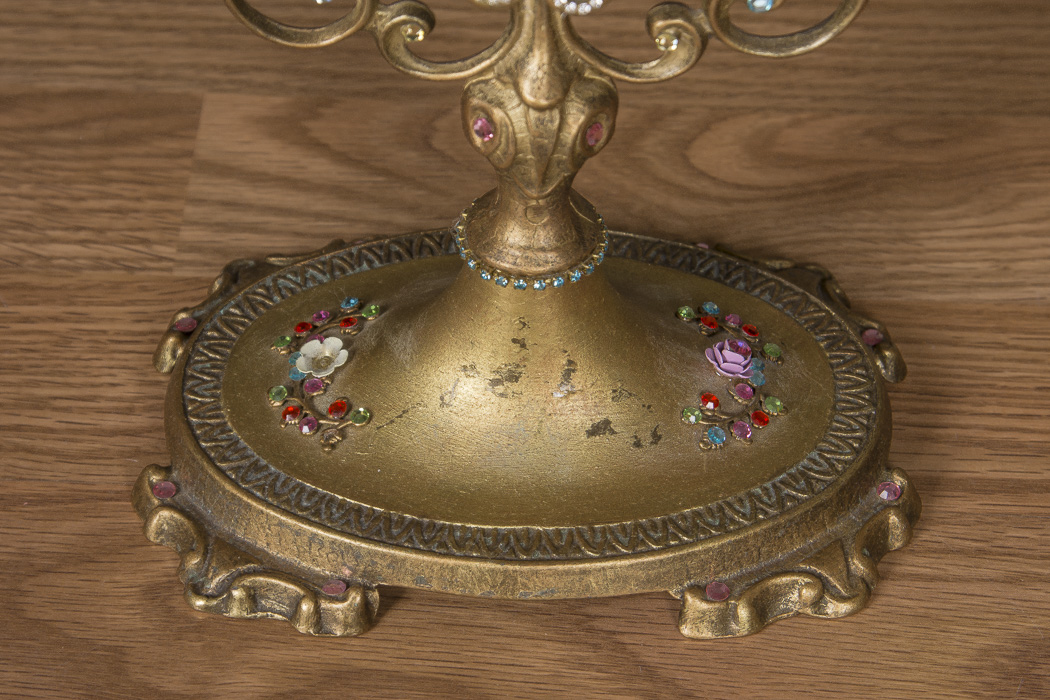 Ornate Rhinestone Decorated Table Mirror