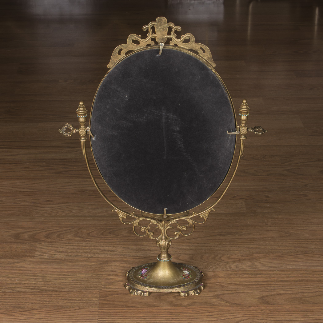 Ornate Rhinestone Decorated Table Mirror