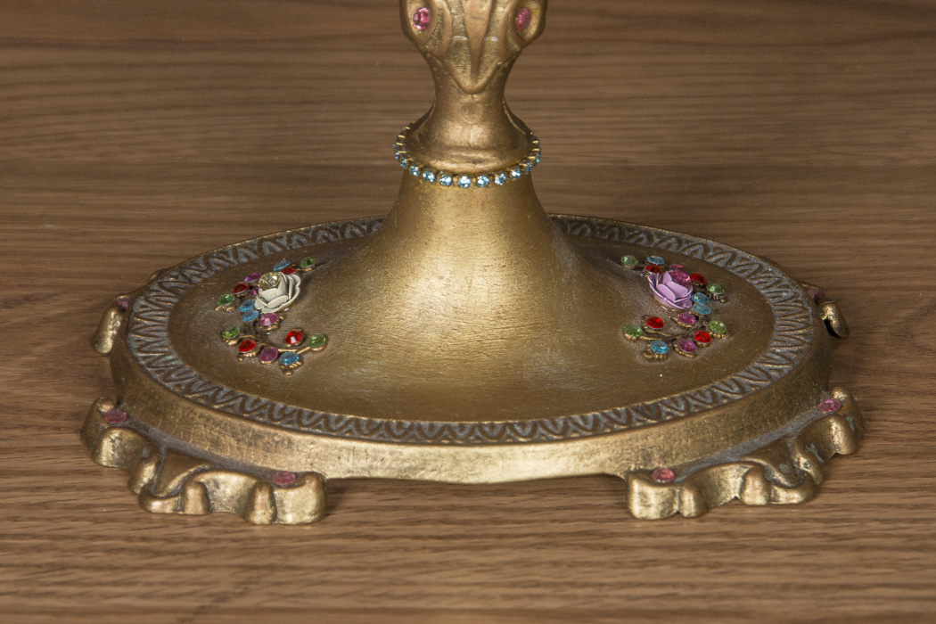 Ornate Rhinestone Decorated Table Mirror