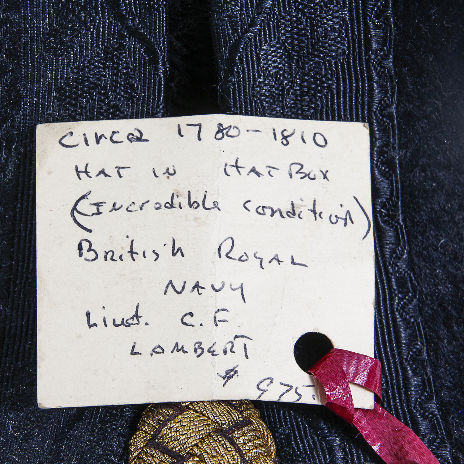 Antique Lieutenant's Hat from the British Royal Navy