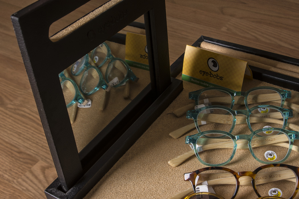 Eyebobs Retail Display with Five Eyebobs Children's Reading Glasses and Cases