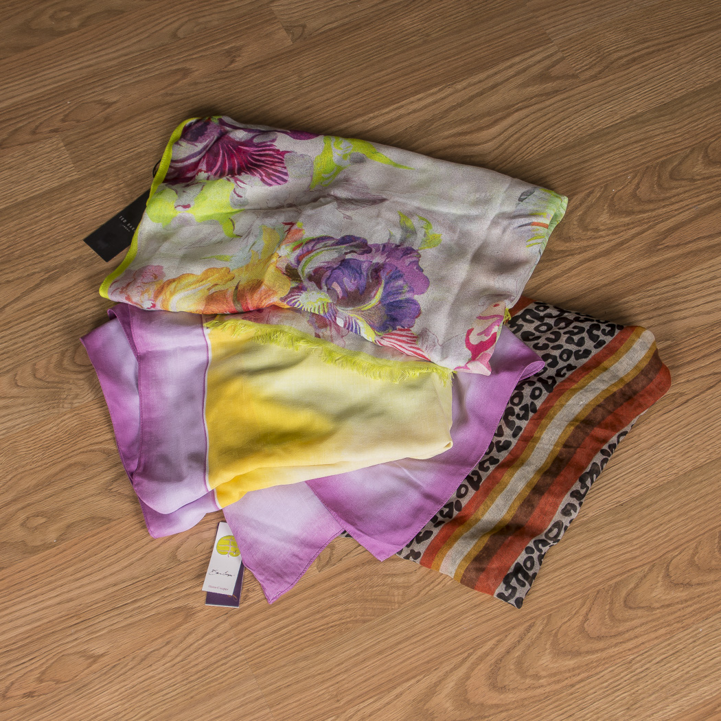 Three Long Scarves Including Ted Baker