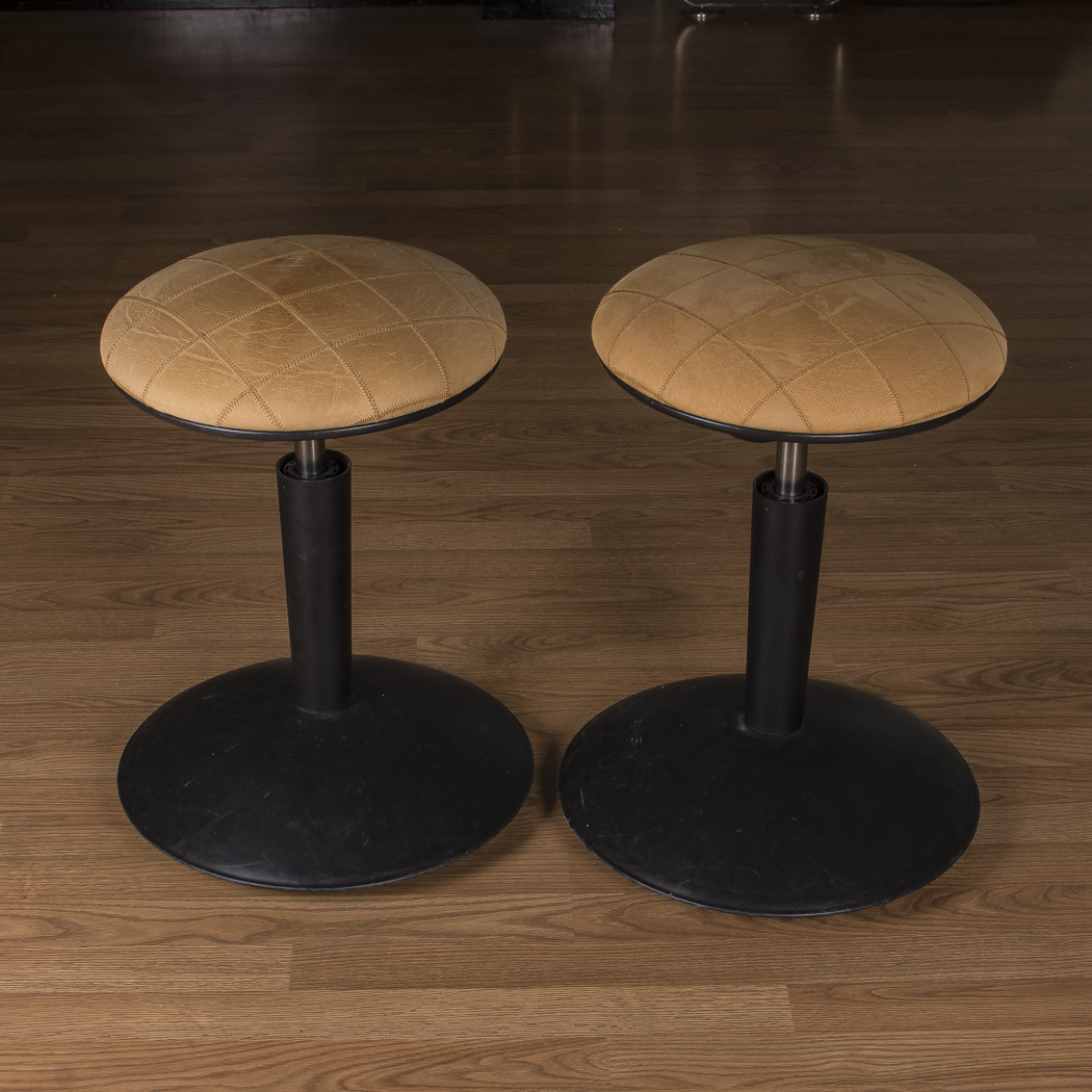 Suede Top Swivel Stools