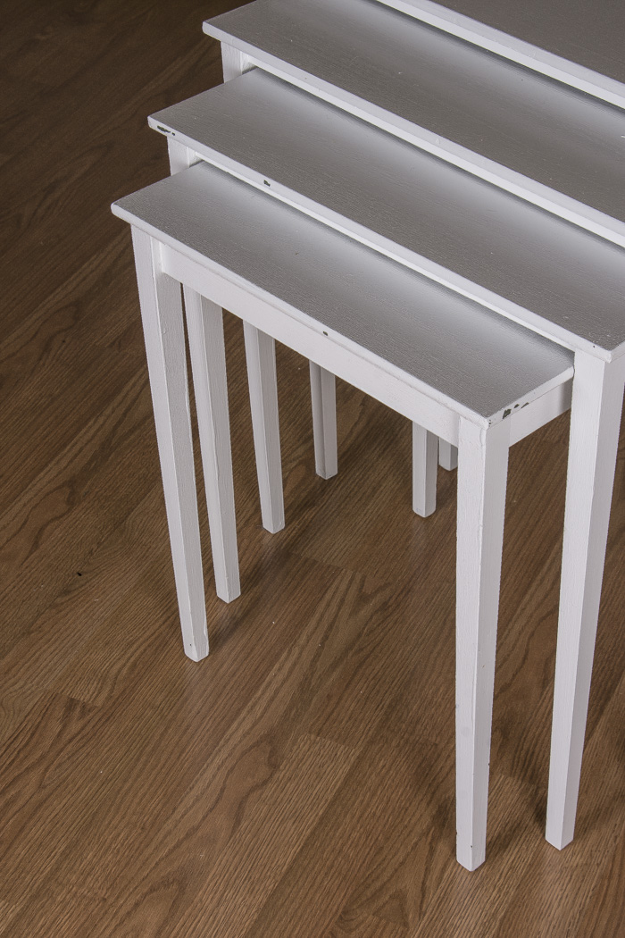 White Painted Wood Nesting Tables