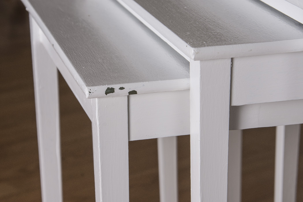 White Painted Wood Nesting Tables