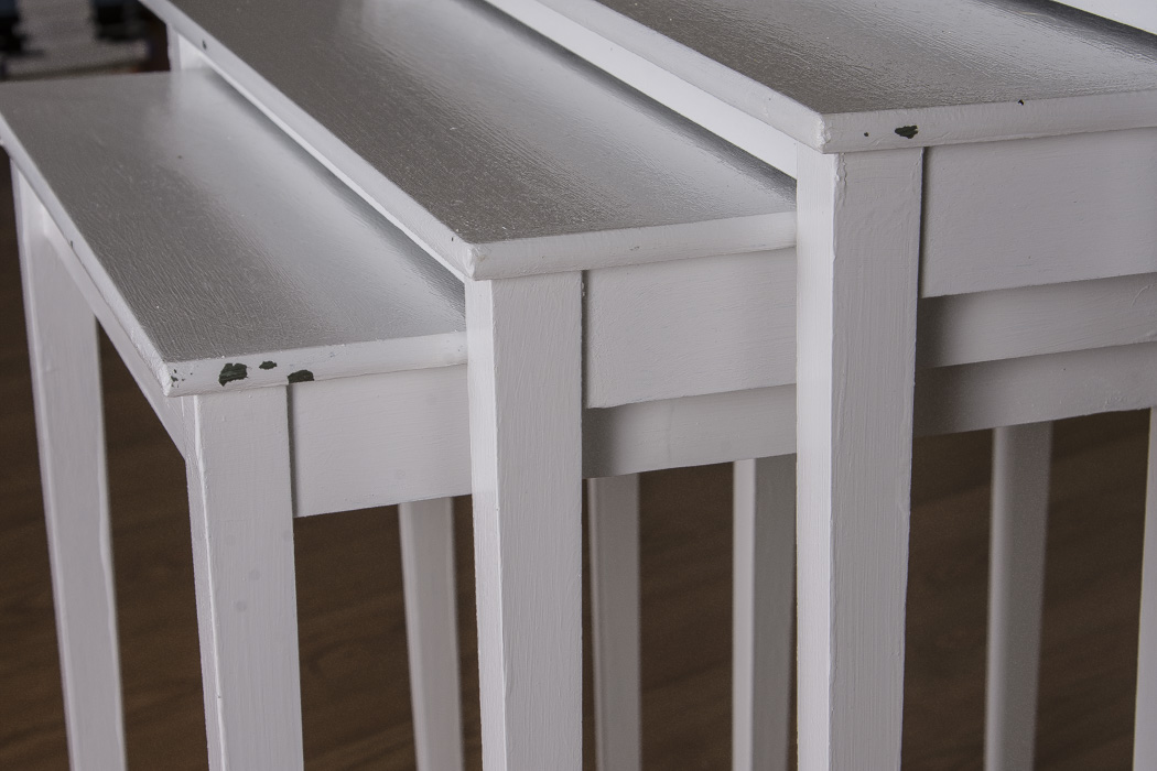 White Painted Wood Nesting Tables