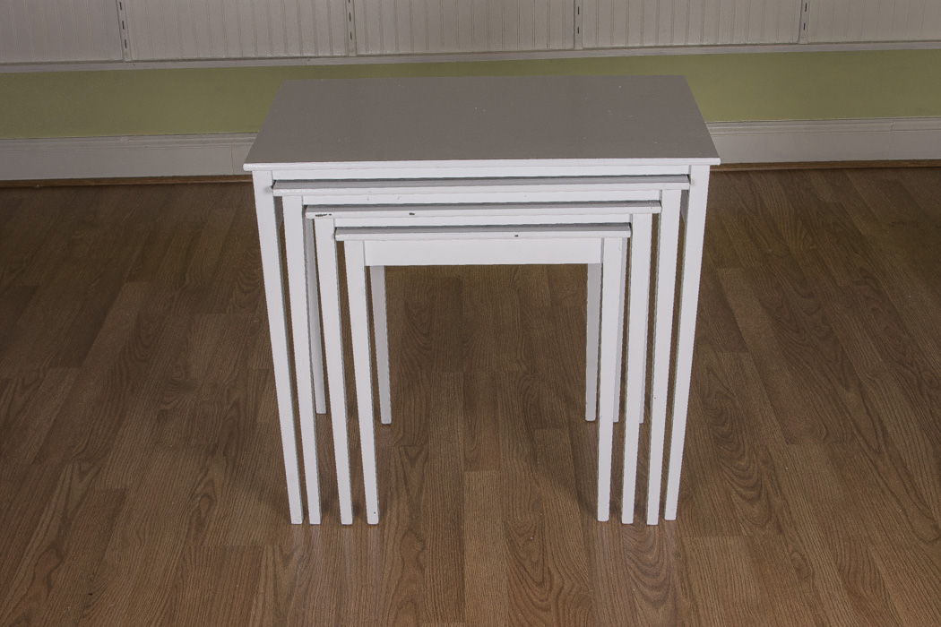 White Painted Wood Nesting Tables