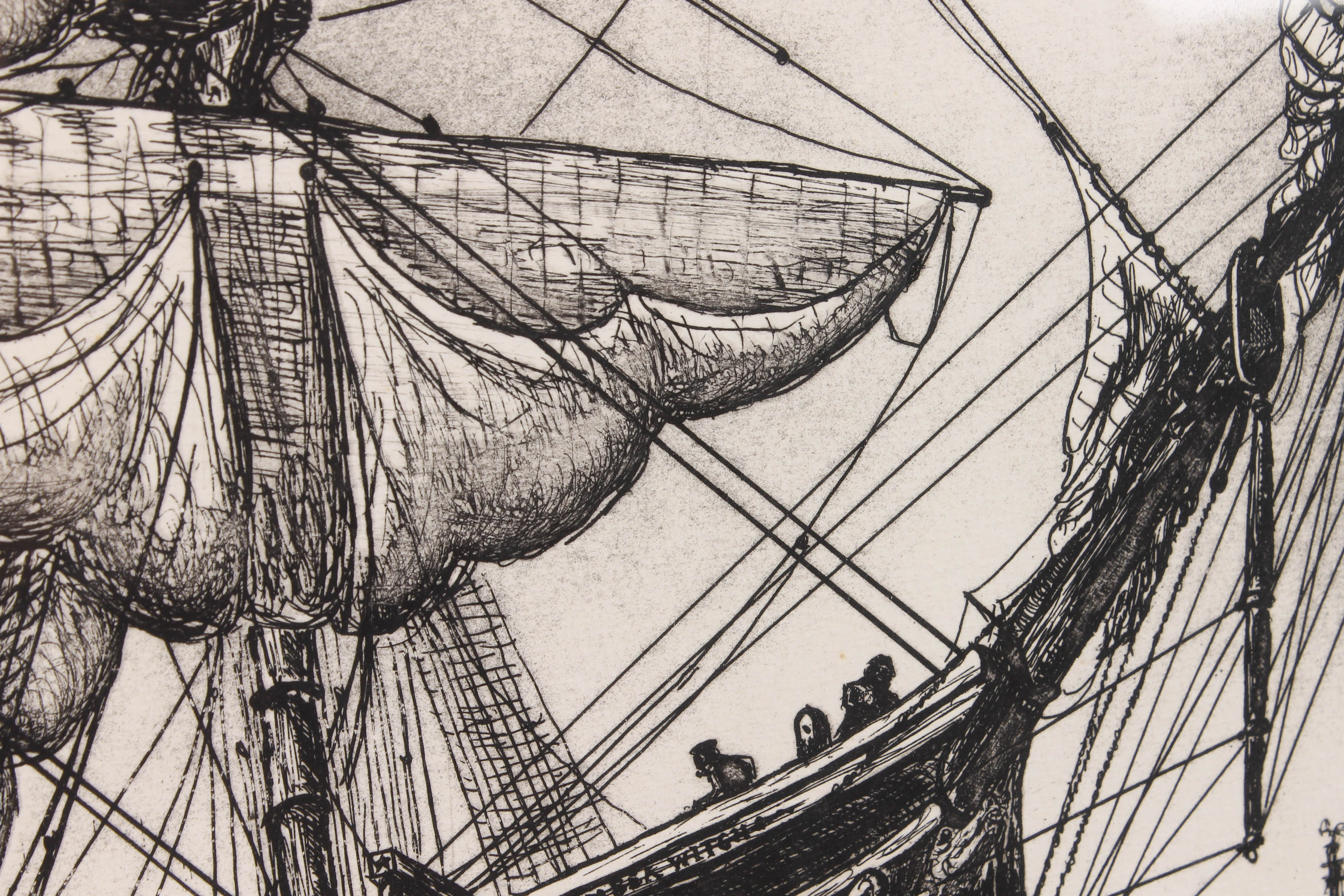 Set of Four Alan Jay Gaines Nautical Themed Etchings