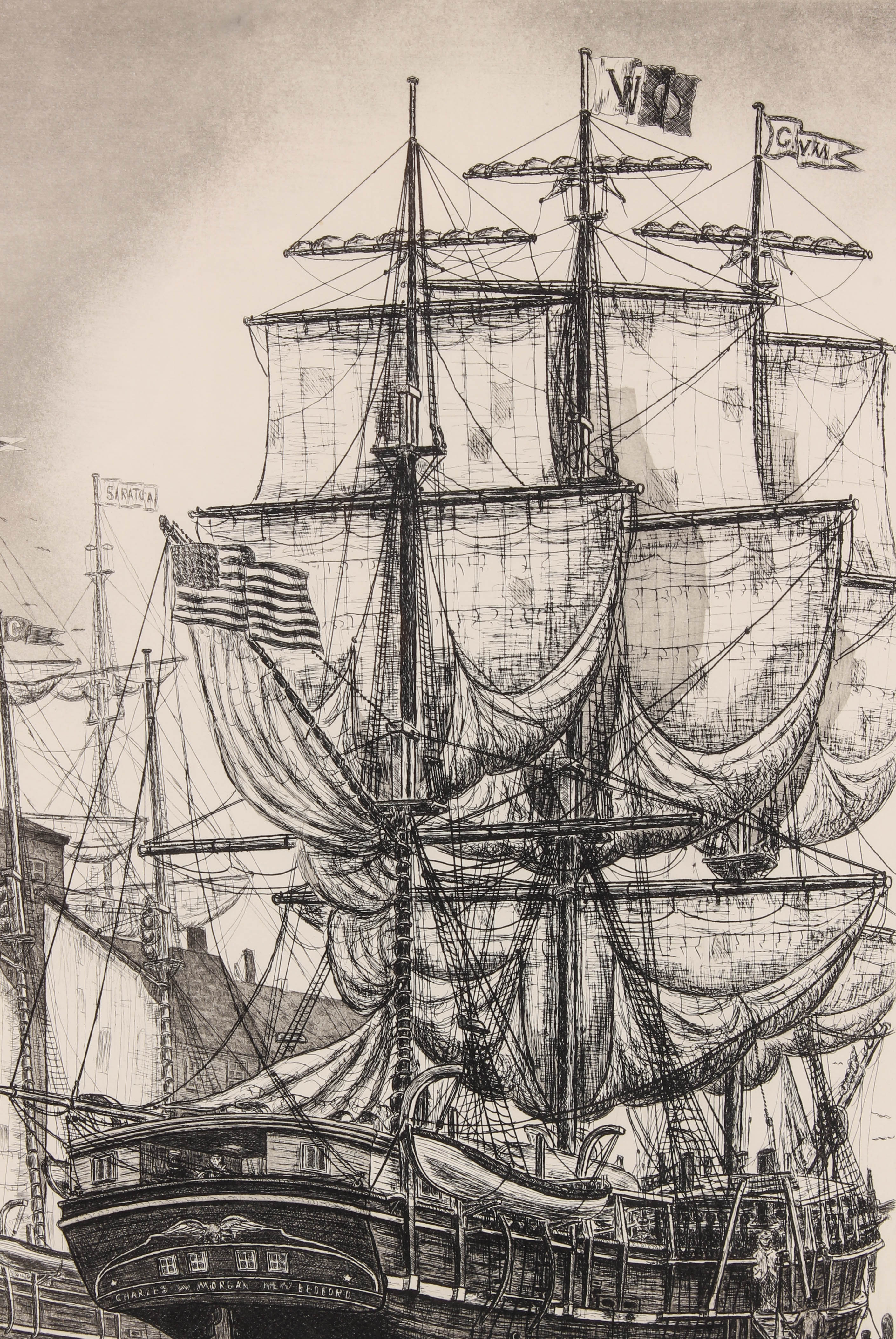 Set of Four Alan Jay Gaines Nautical Themed Etchings