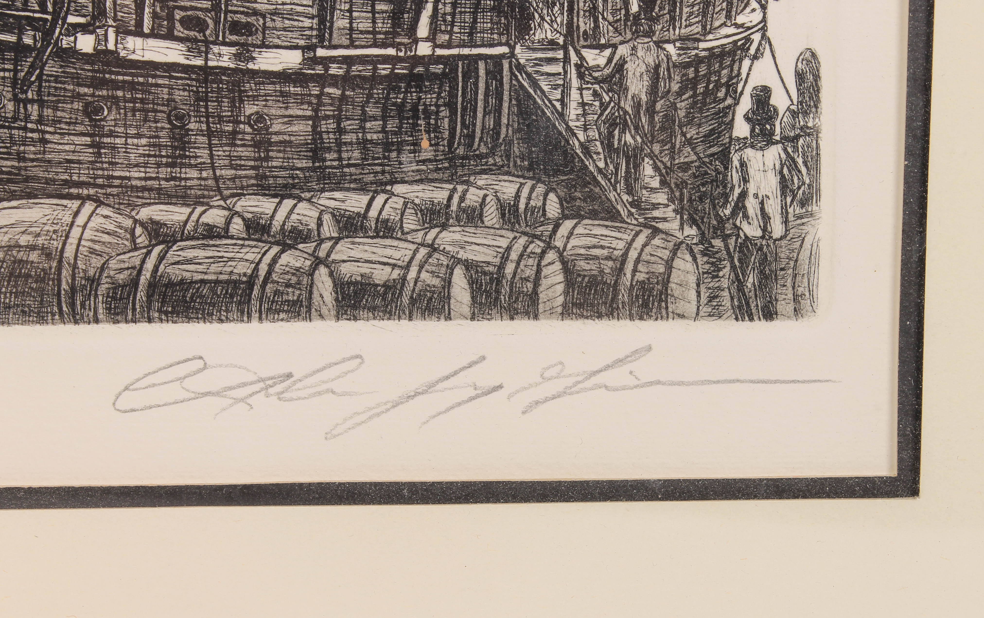 Set of Four Alan Jay Gaines Nautical Themed Etchings