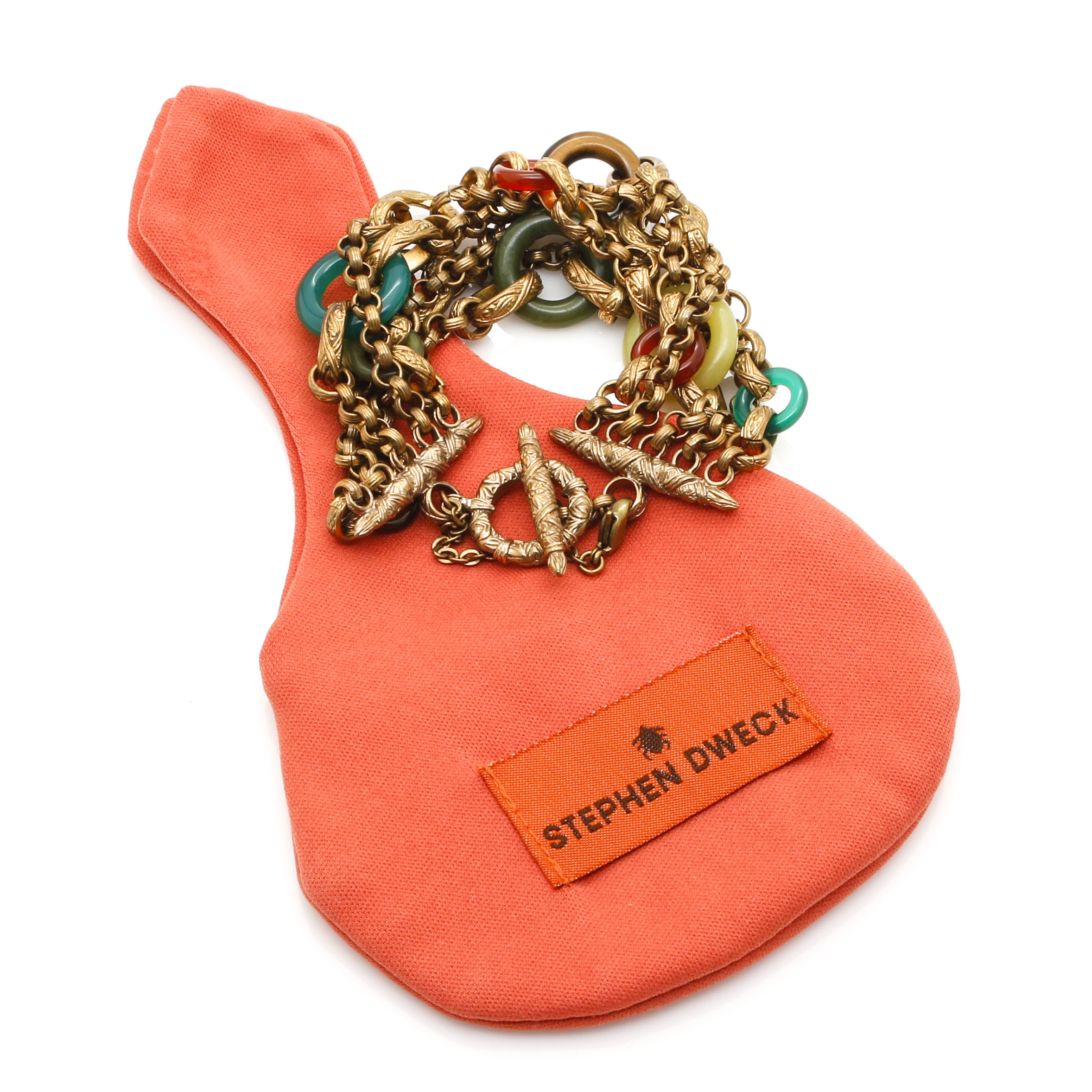 Stephen Dweck Gold Tone Gemstone Bracelet