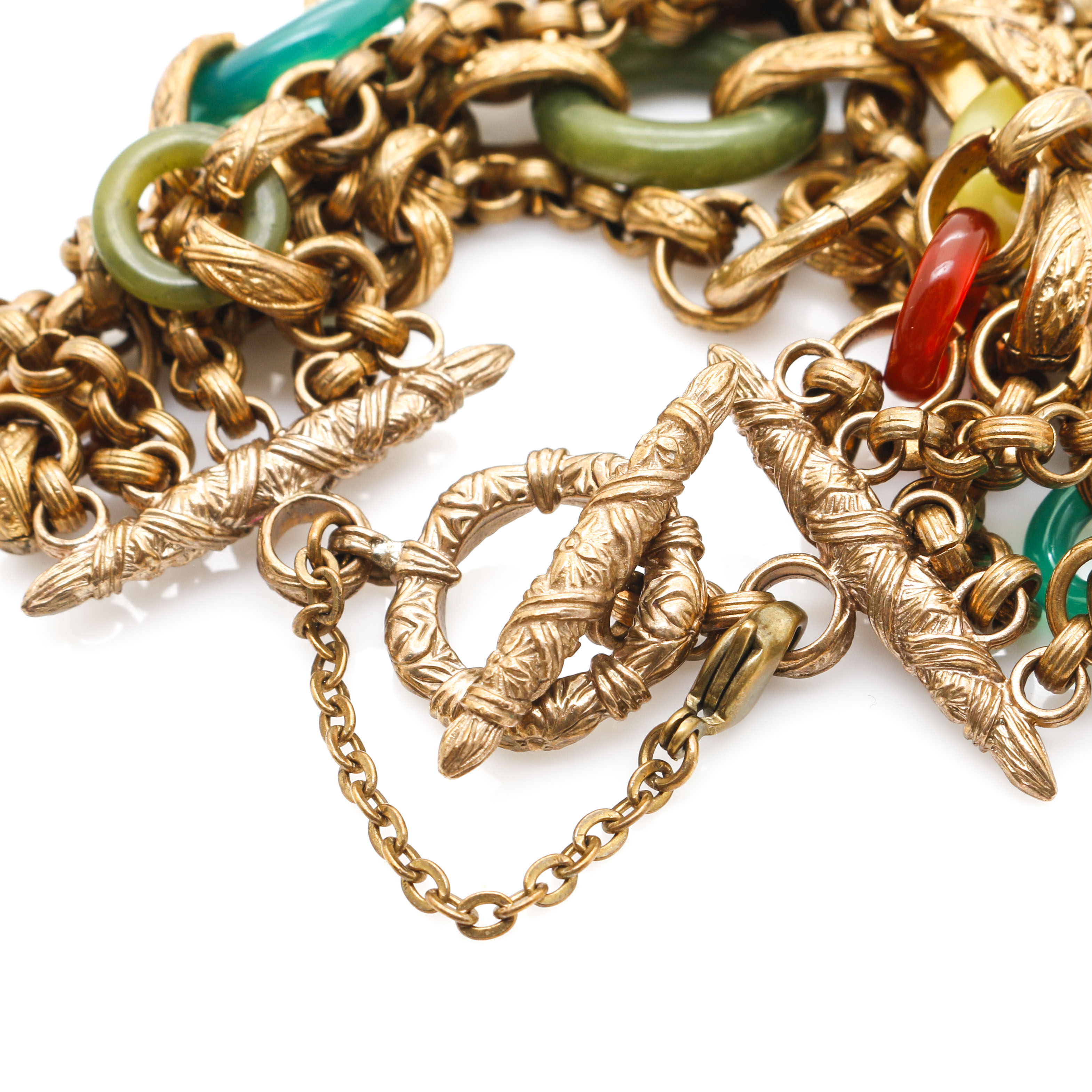 Stephen Dweck Gold Tone Gemstone Bracelet