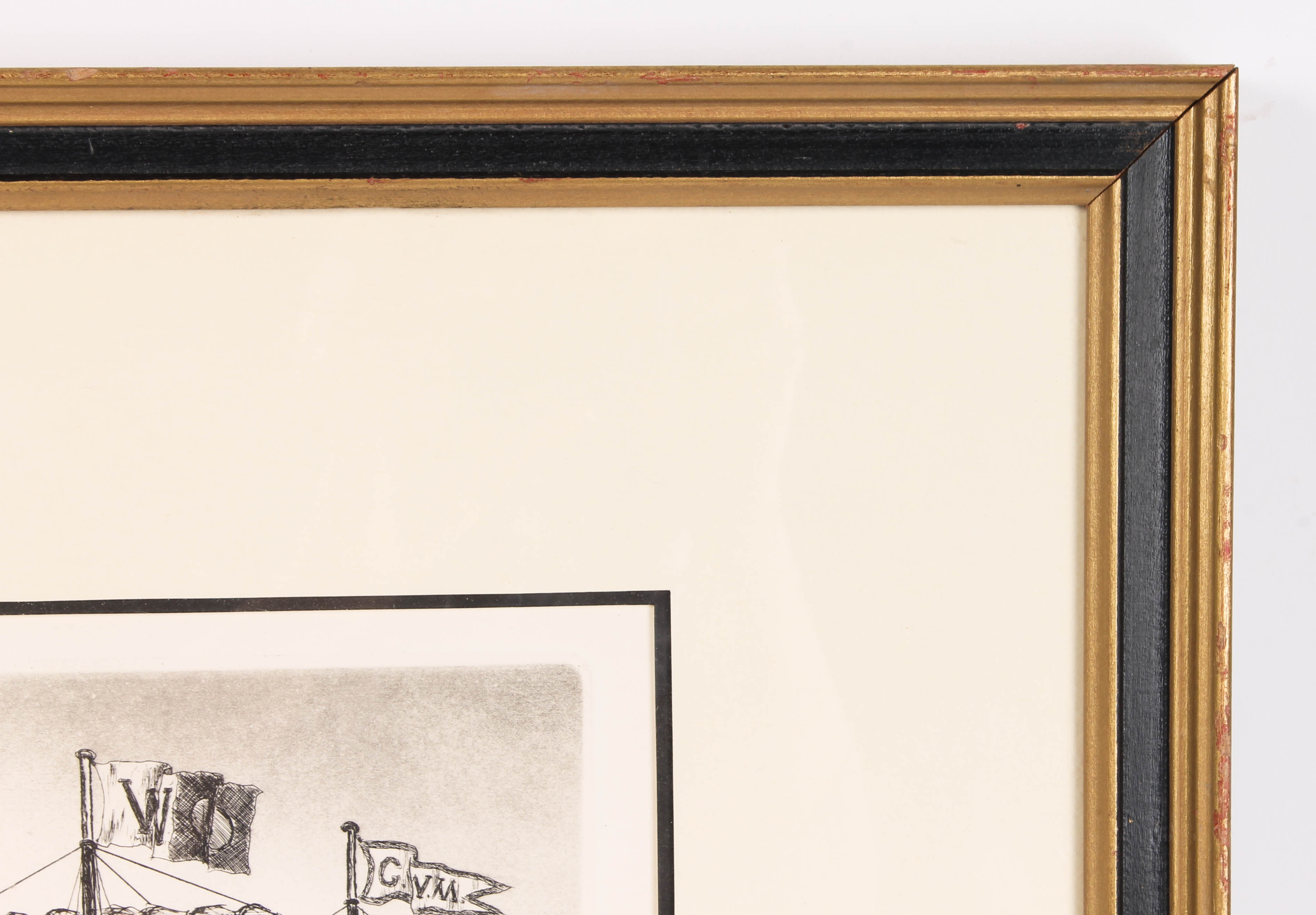 Set of Four Alan Jay Gaines Nautical Themed Etchings