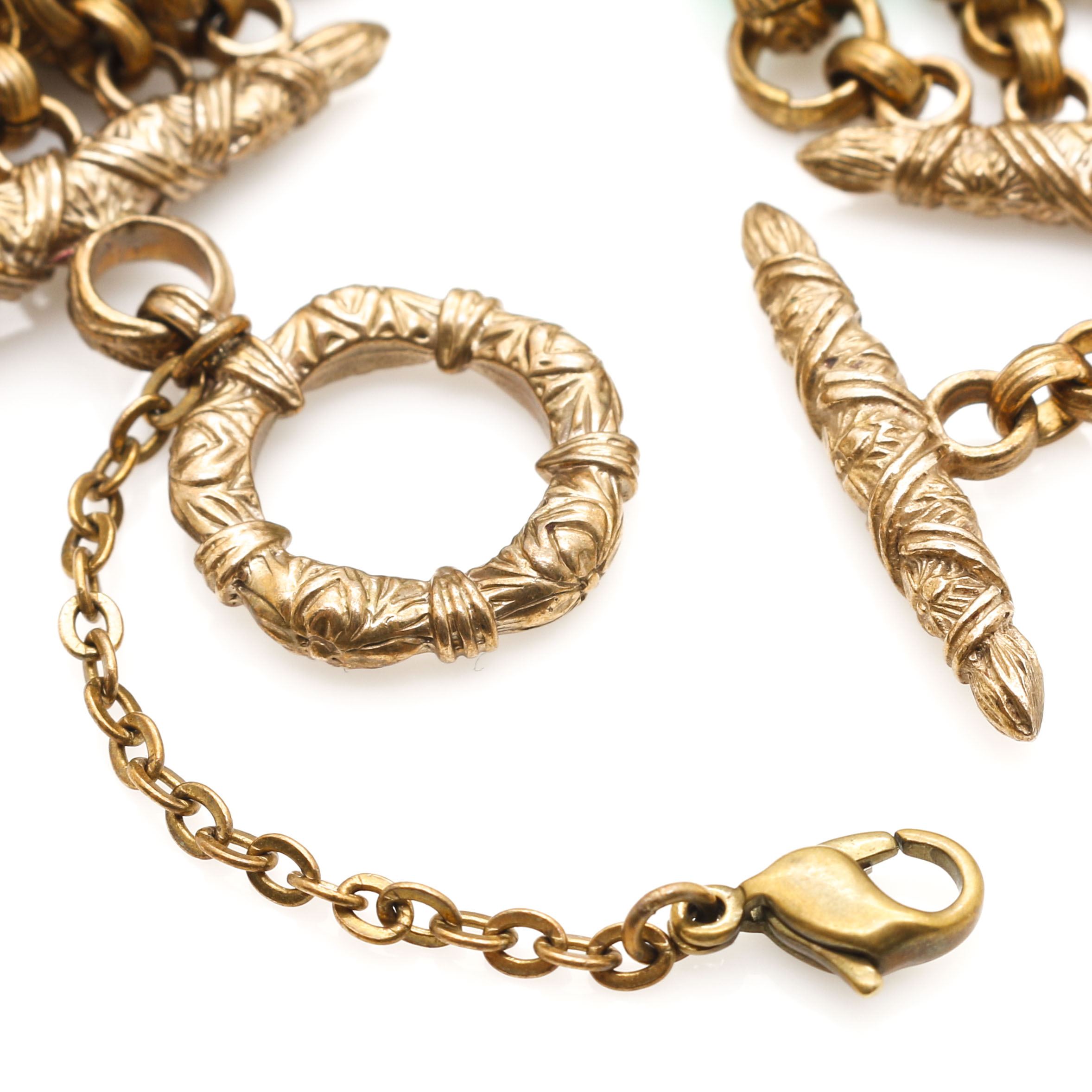 Stephen Dweck Gold Tone Gemstone Bracelet