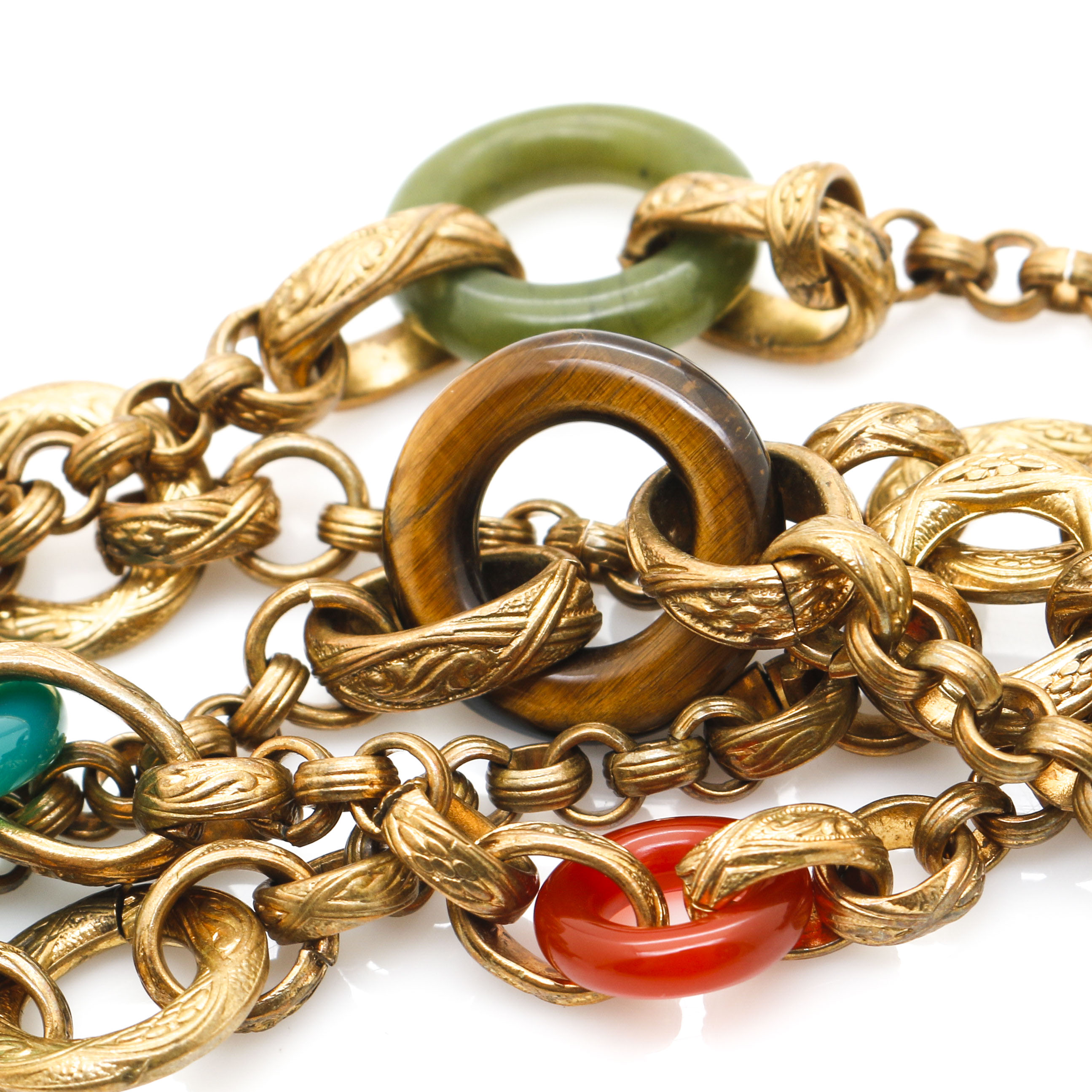 Stephen Dweck Gold Tone Gemstone Bracelet