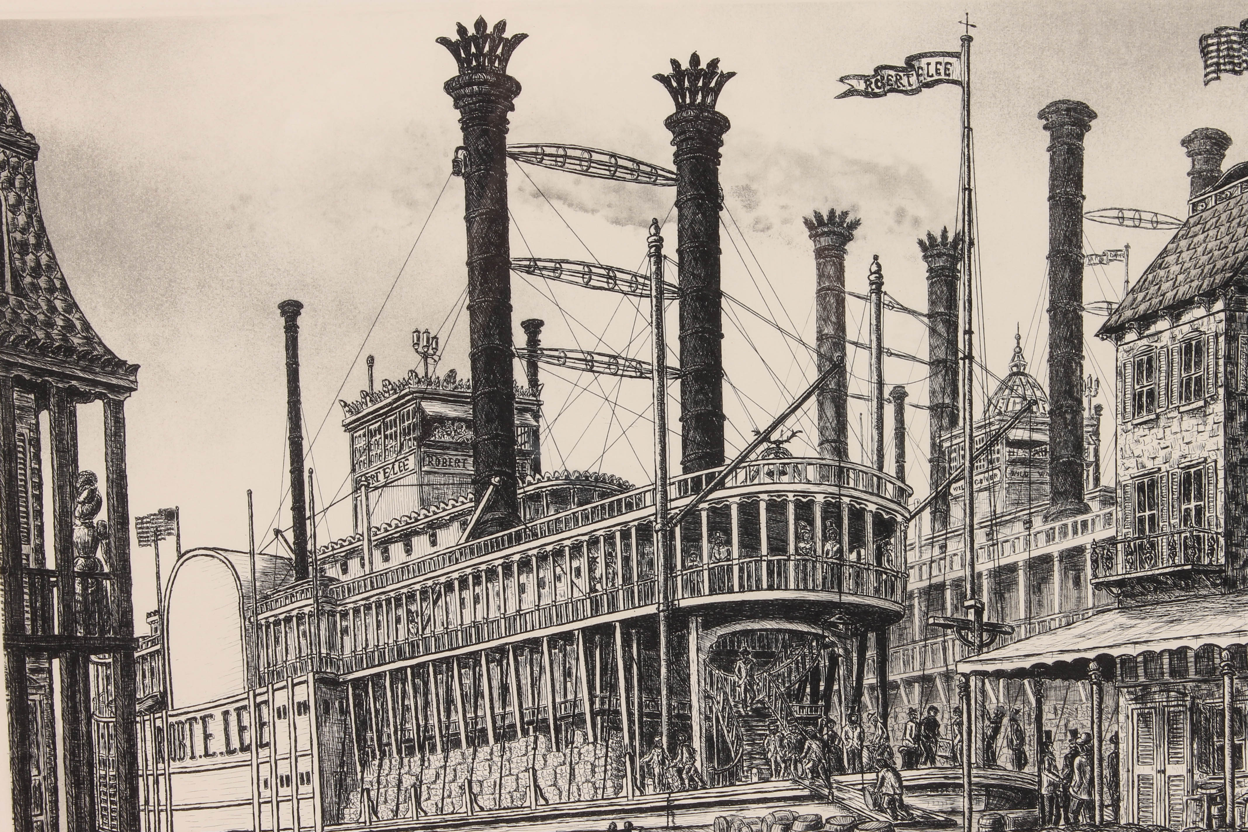 Set of Four Alan Jay Gaines Nautical Themed Etchings