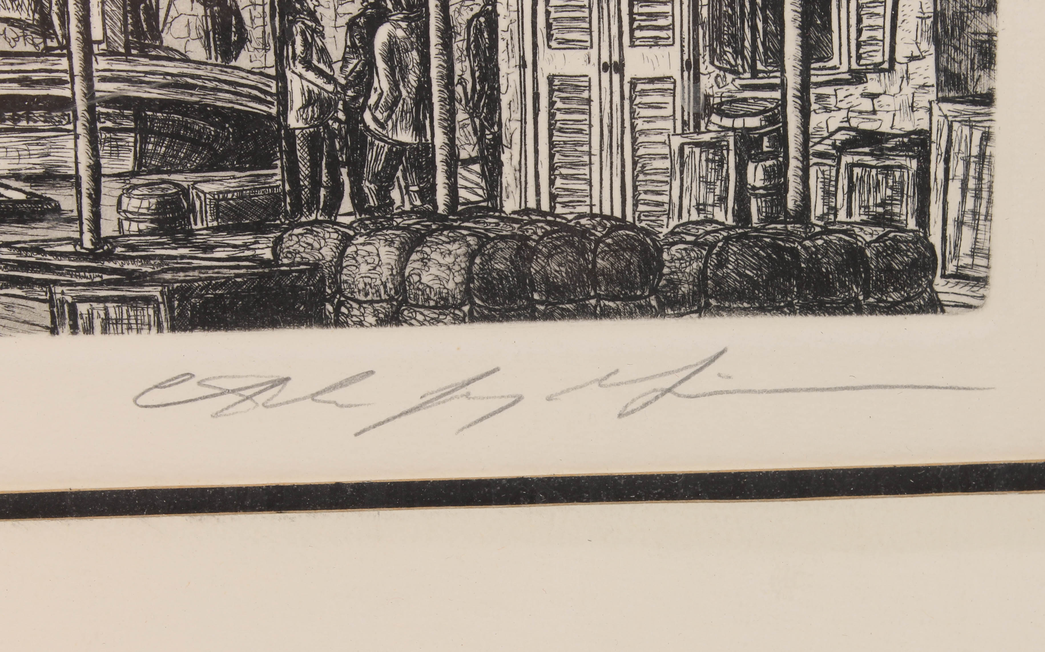 Set of Four Alan Jay Gaines Nautical Themed Etchings