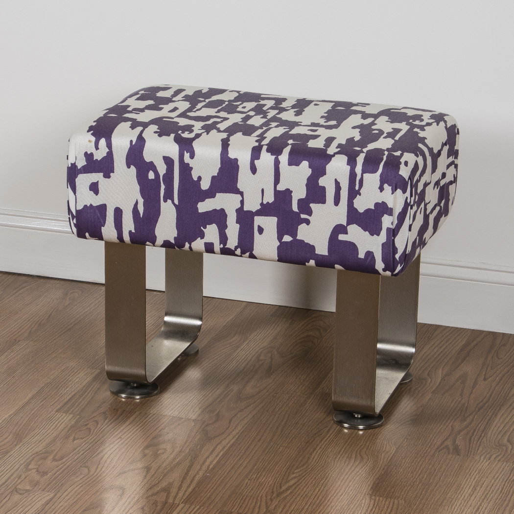 Modern Upholstered Metal Bench