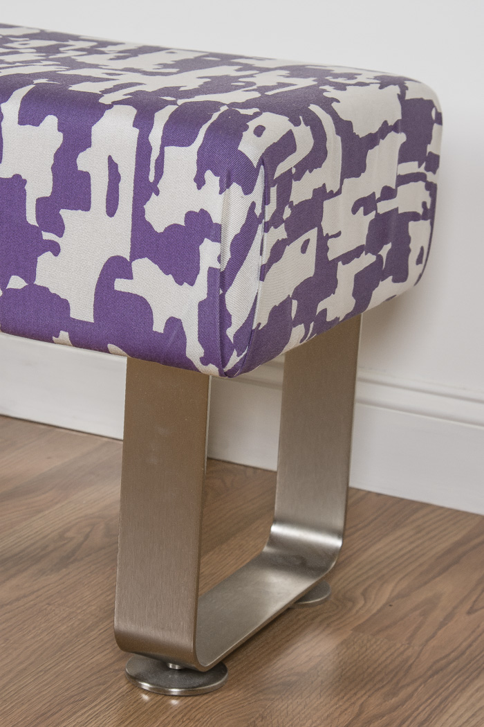 Modern Upholstered Metal Bench