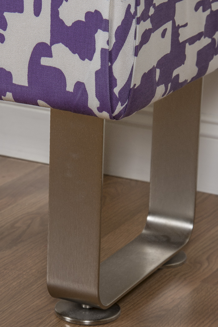 Modern Upholstered Metal Bench