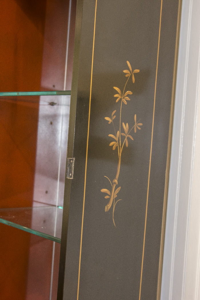 Chinoiserie Breakfront China Cabinet With Butlers Desk