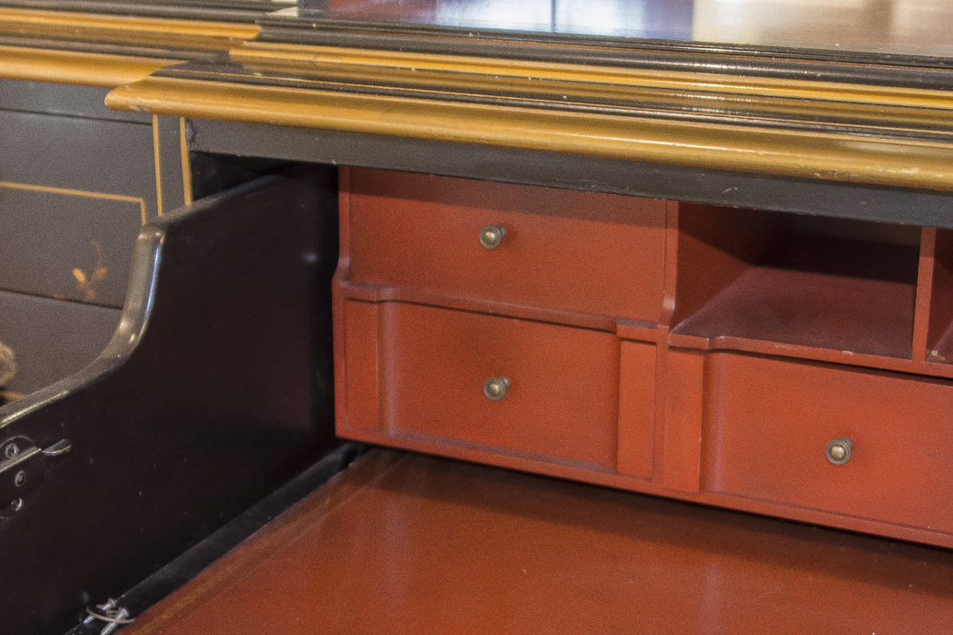 Chinoiserie Breakfront China Cabinet With Butlers Desk