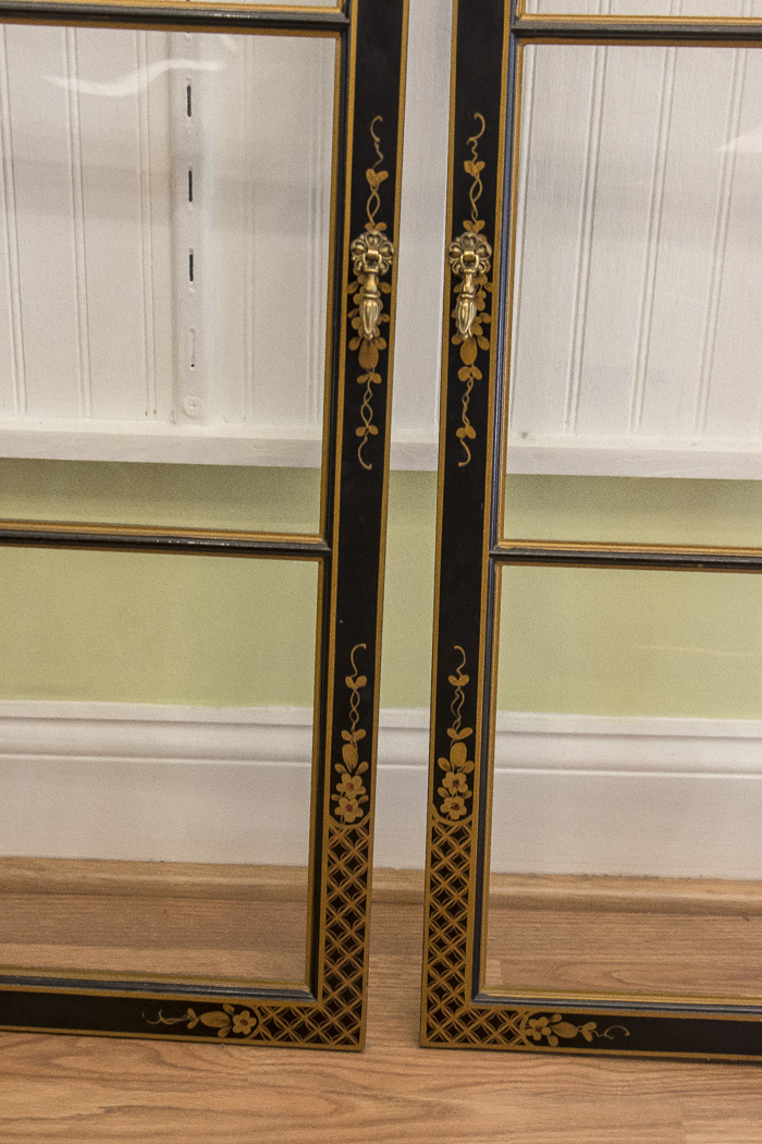 Chinoiserie Breakfront China Cabinet With Butlers Desk