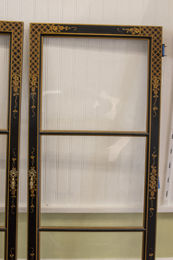 Chinoiserie Breakfront China Cabinet With Butlers Desk
