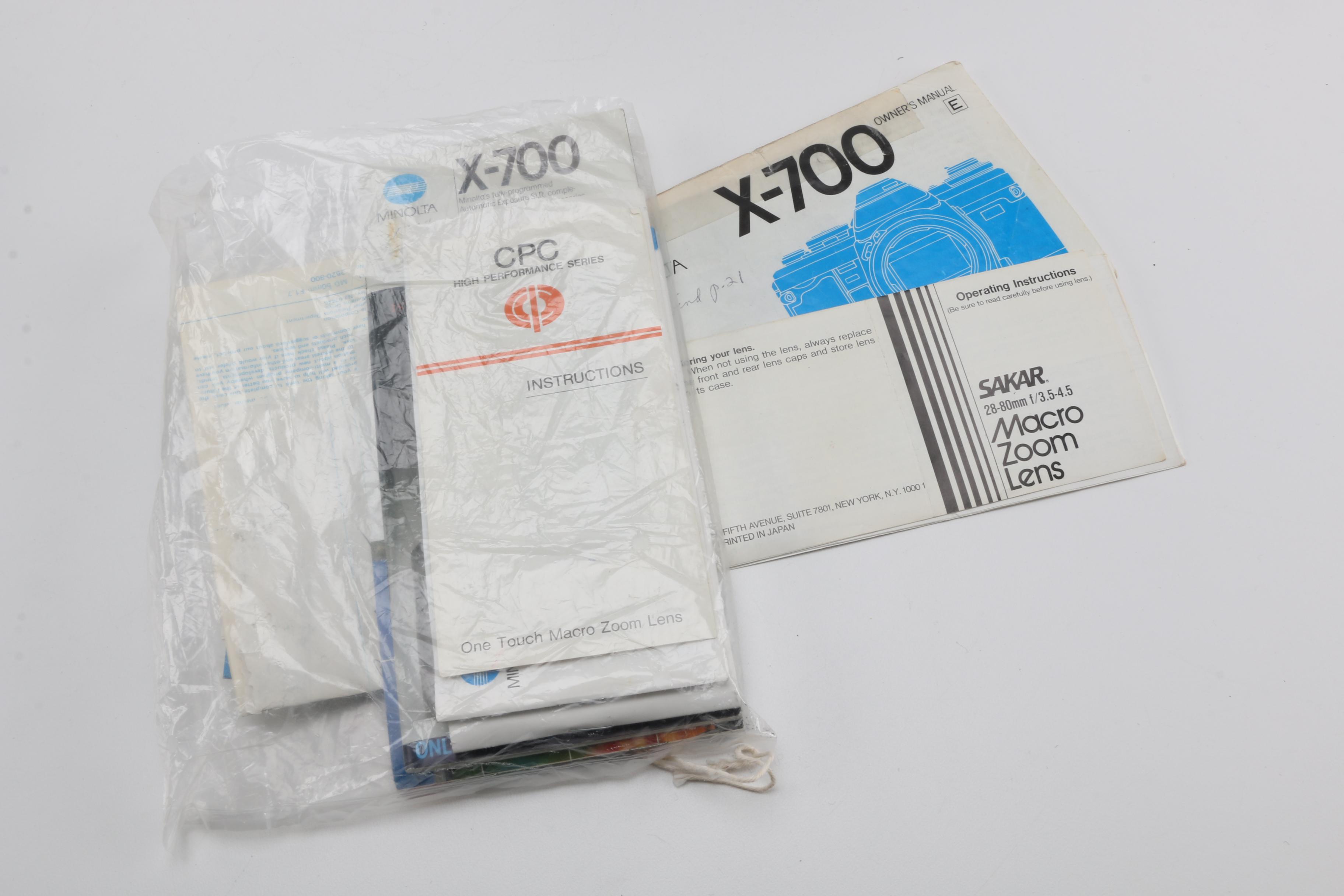 X-700 Minolta Camera and Accessories