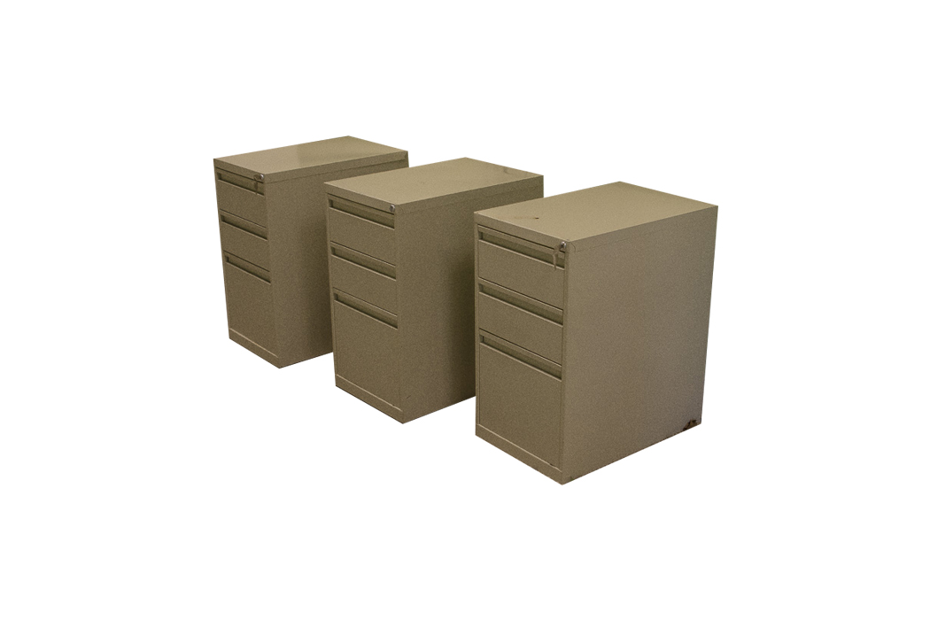 Three Metal Filing Cabinets