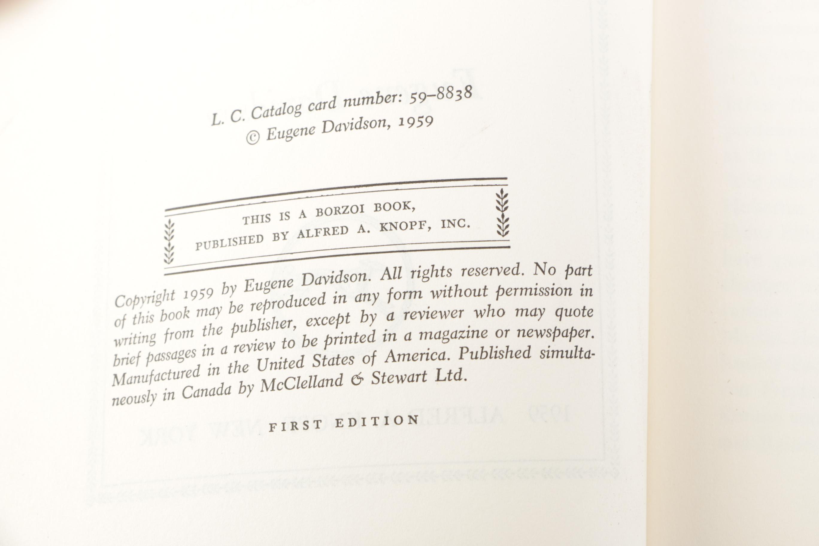 1959 First Edition "The Death and Life of Germany" by Eugene Davidson