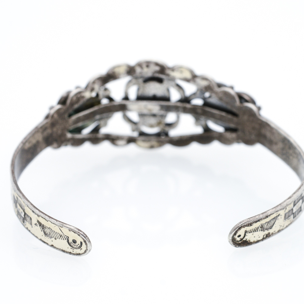 Sterling Silver Synthetic Turquoise Cuff and Ring