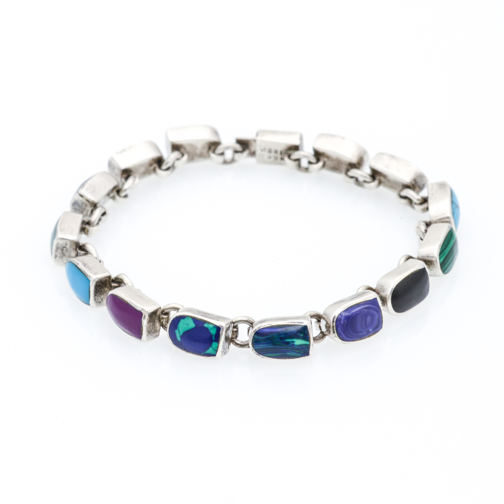 Sterling Silver Semi Precious Bracelet