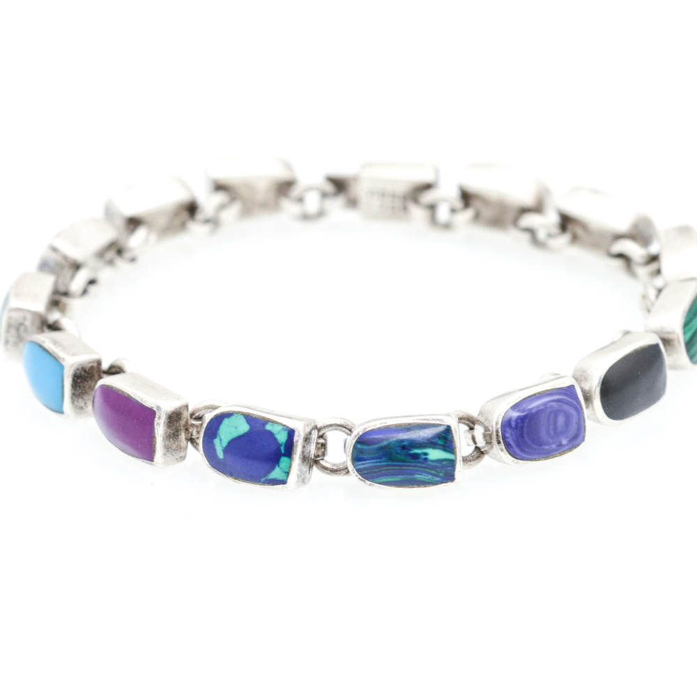 Sterling Silver Semi Precious Bracelet