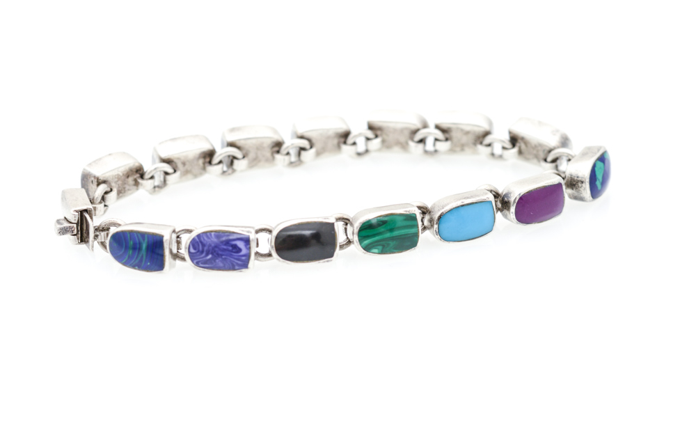 Sterling Silver Semi Precious Bracelet