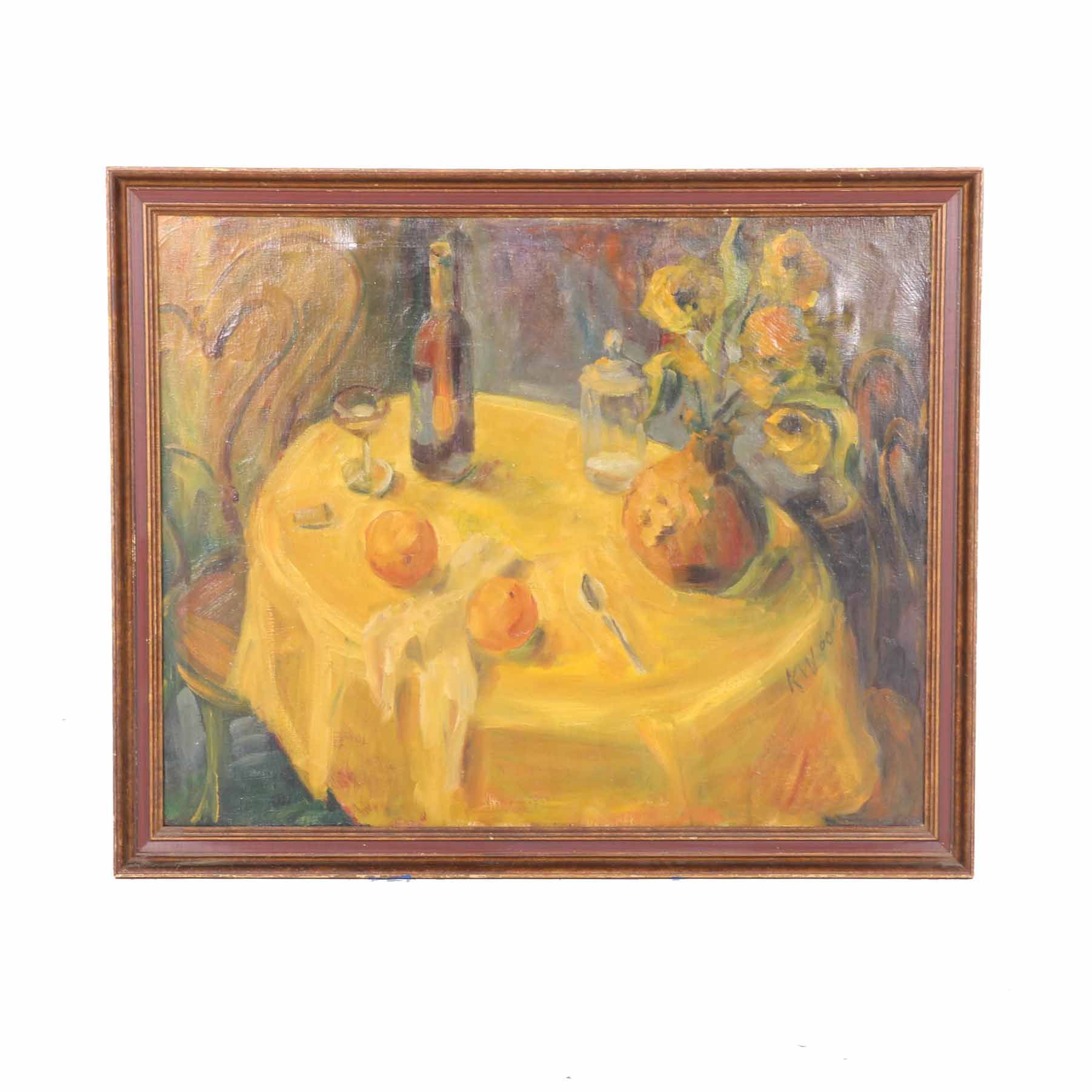 1960 Oil on Canvas Still Life
