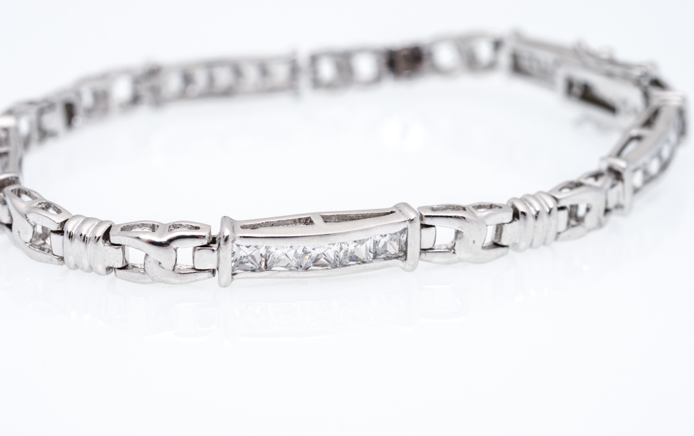 Sterling Silver Cubic Zirconia Tennis Bracelet