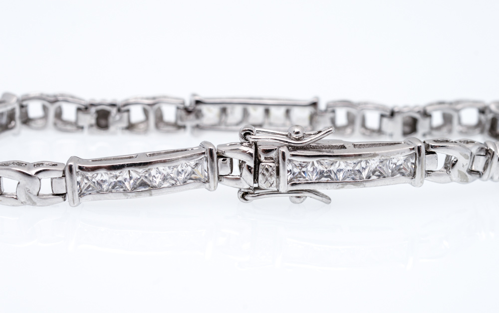 Sterling Silver Cubic Zirconia Tennis Bracelet