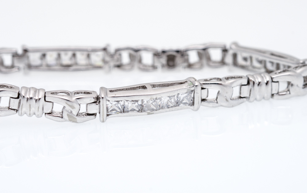 Sterling Silver Cubic Zirconia Tennis Bracelet