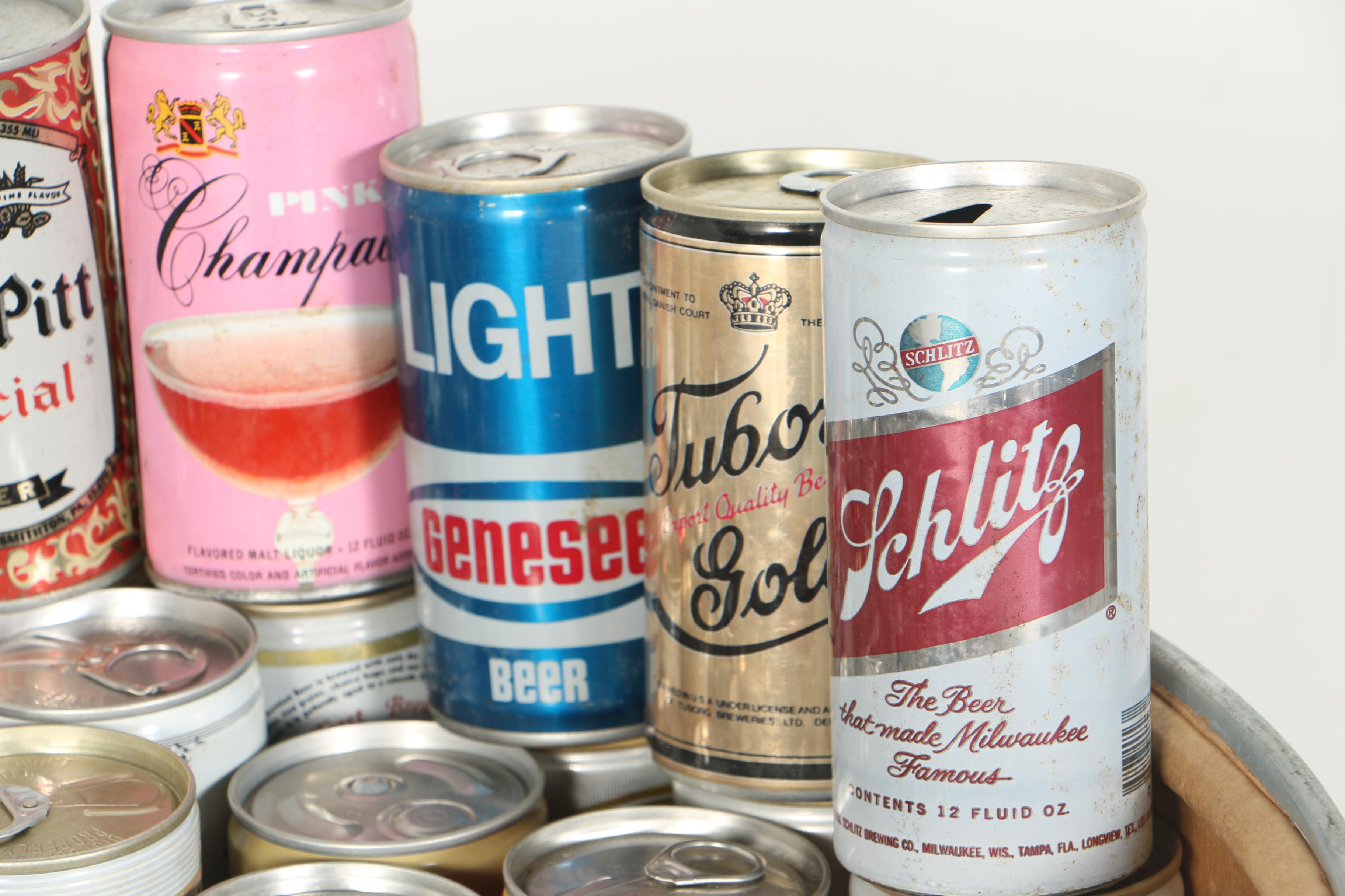 Vintage Beer Cans Including 1976 Pittsburgh Steelers