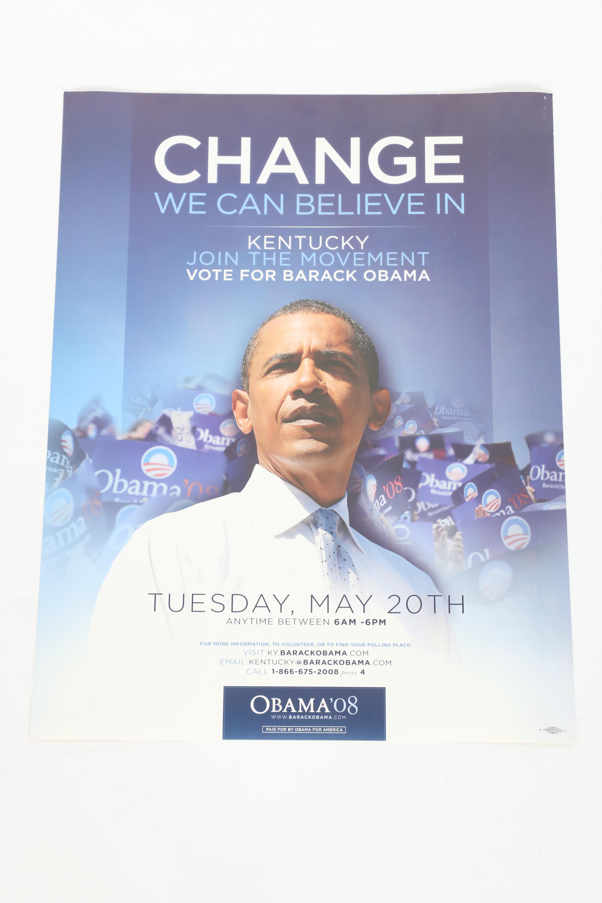 Obama Campaign Ephemera Featuring Obama Hotflops Sandles