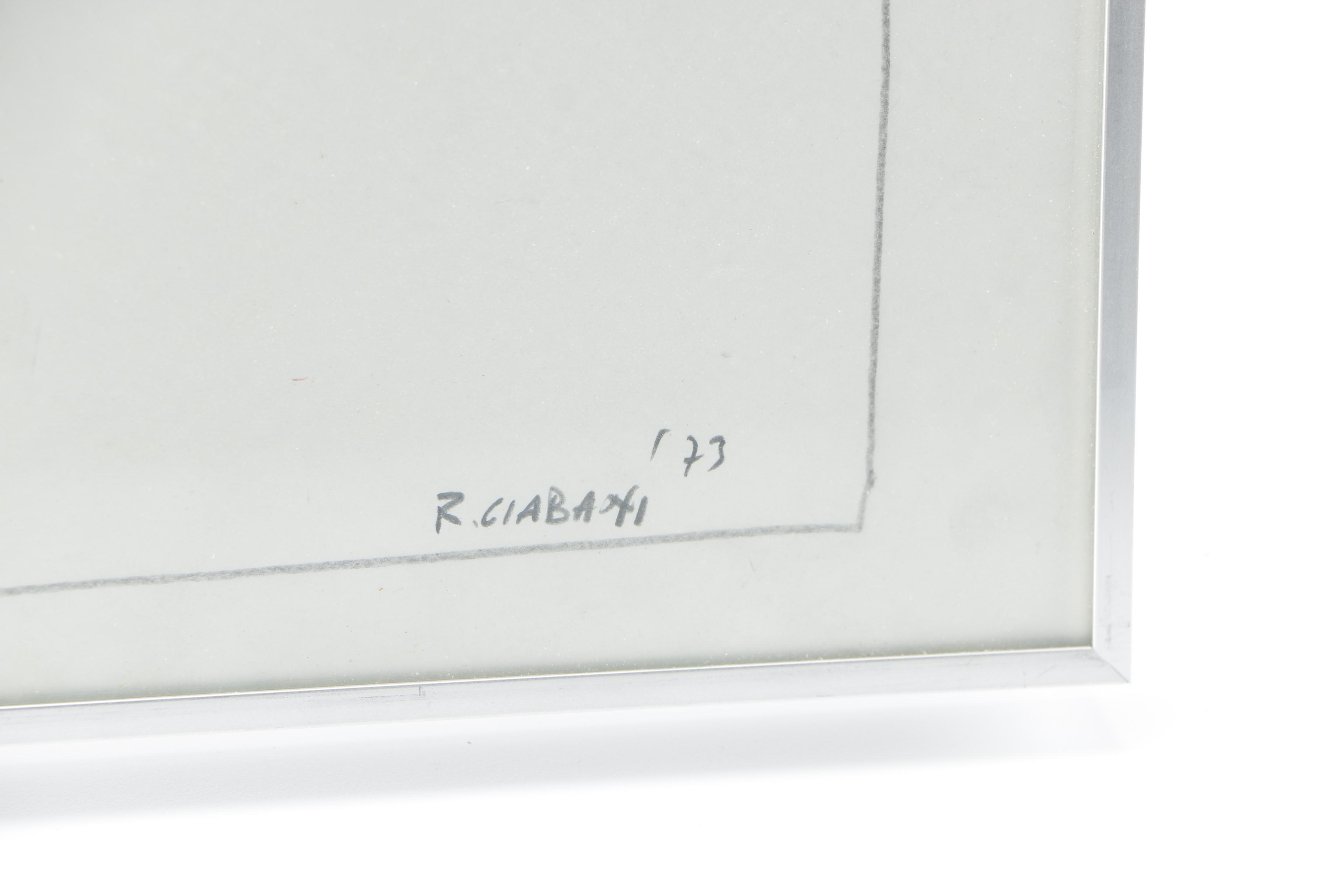 1973 R.Ciabaoti Graphite Drawing of a Nude Couple at the Shore