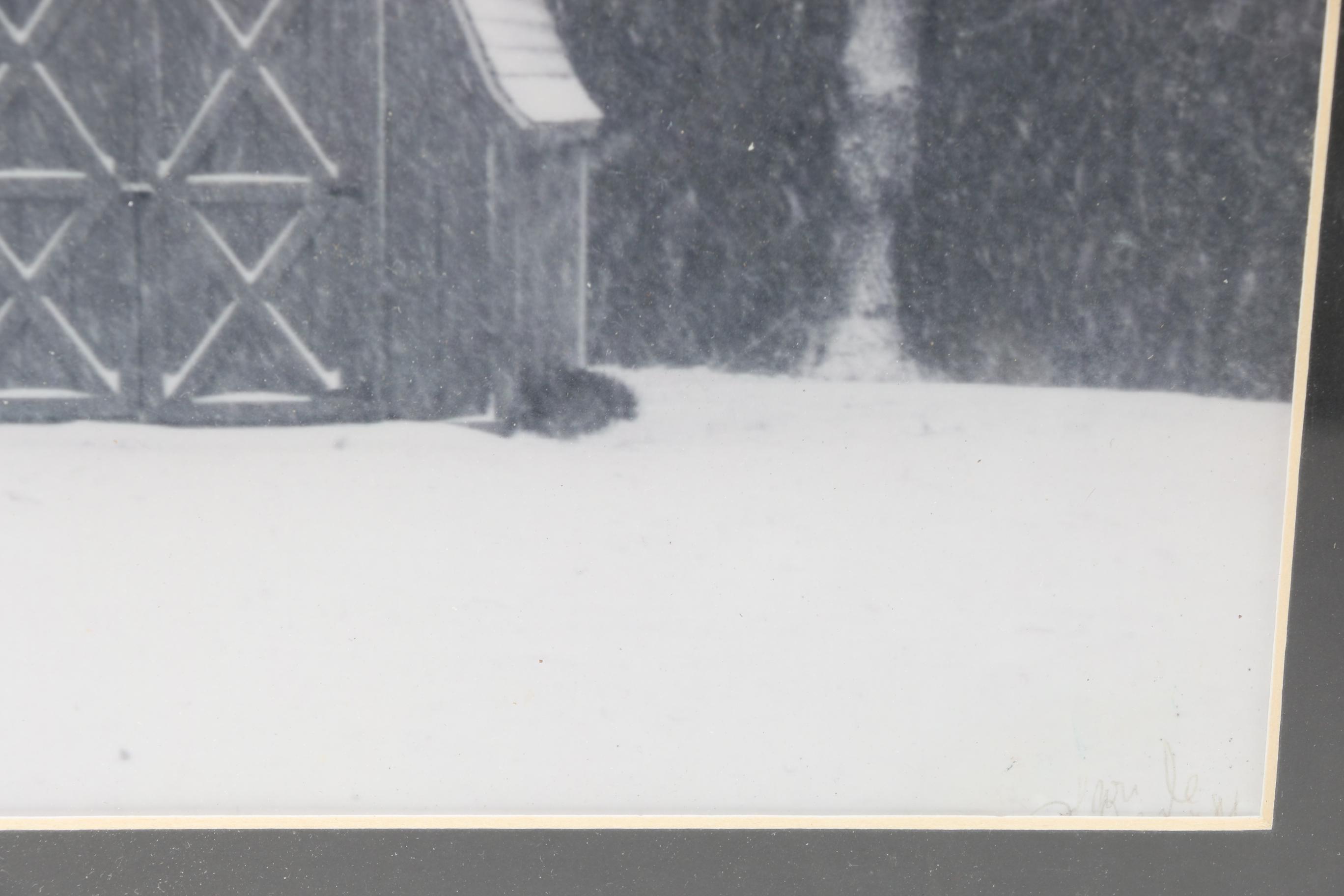 After Rubens Reproduction Print "Helena Fourment" and Winter Photograph