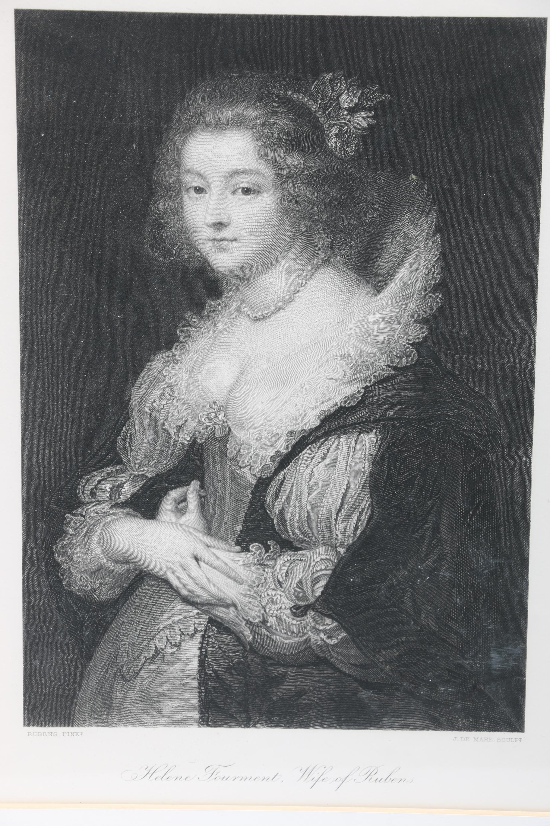 After Rubens Reproduction Print "Helena Fourment" and Winter Photograph