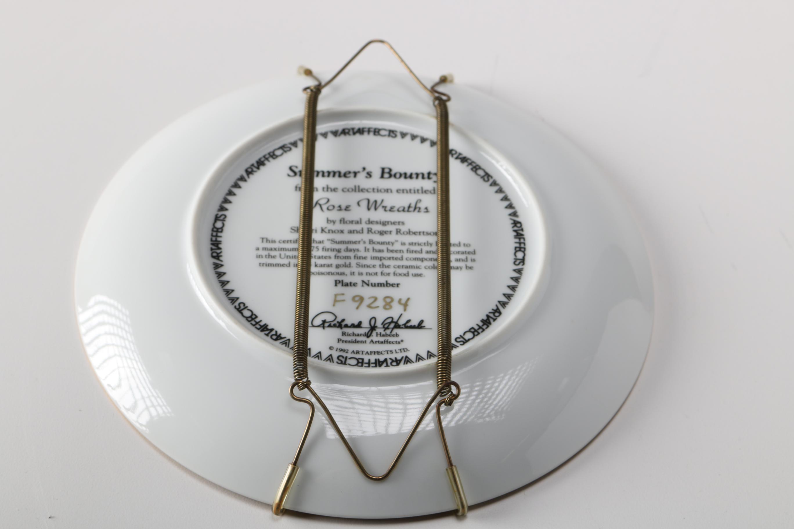 Eastern China Co. 22K Embellished and Artaffects "Summer's Bounty" Decorative Plates