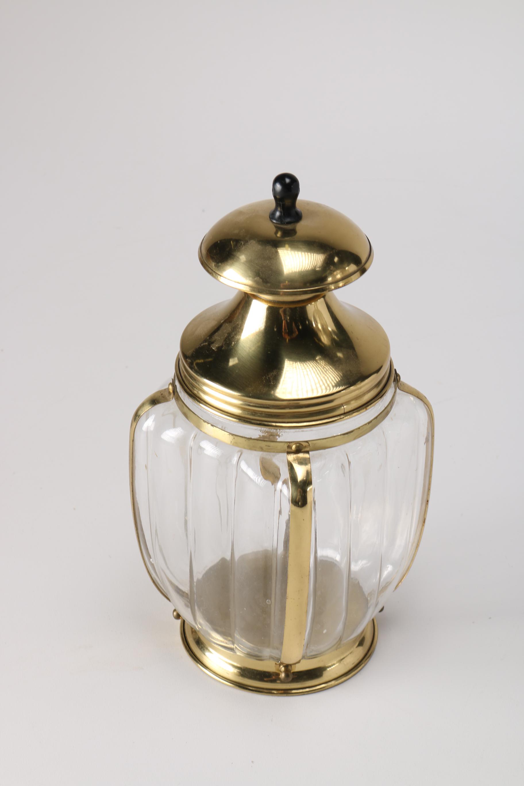 Mercury Glass Bud Vase and Goblet With Lidded Vessel